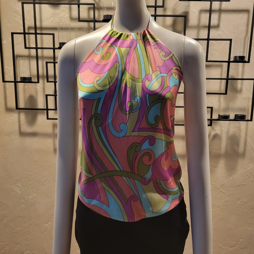 JB by Julie Brown Multicolor Silk Reversible Scarf Top